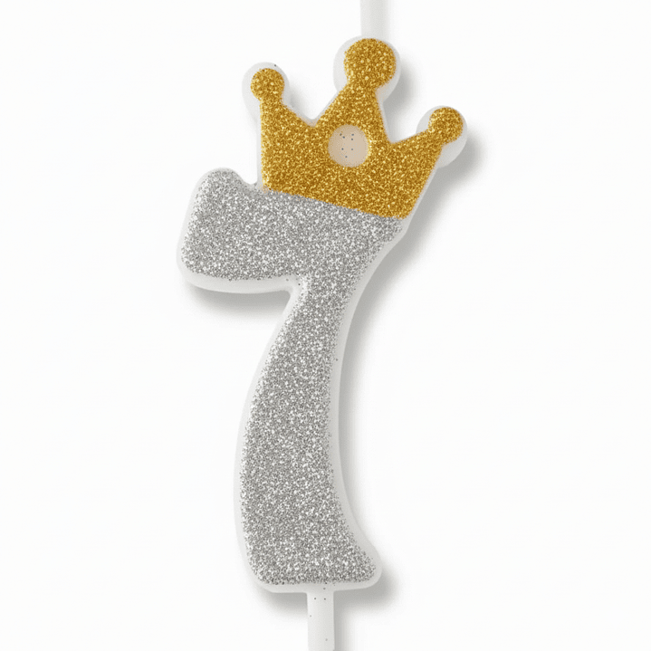 vela con corona color plateado 8