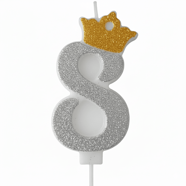 vela con corona color plateado 9