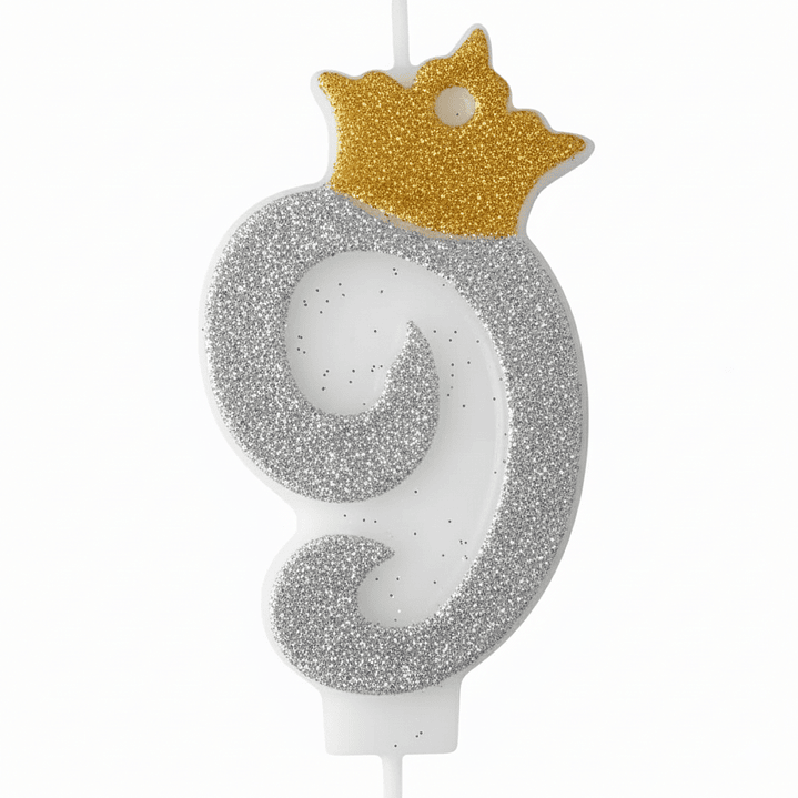 vela con corona color plateado 10