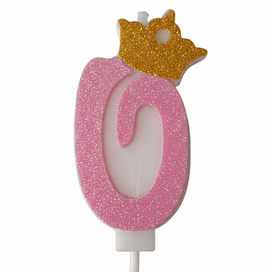 vela con corona color rosado