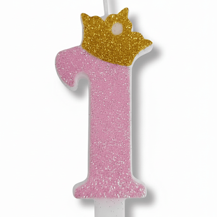 vela con corona color rosado 2