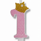 vela con corona color rosado - Miniatura 2