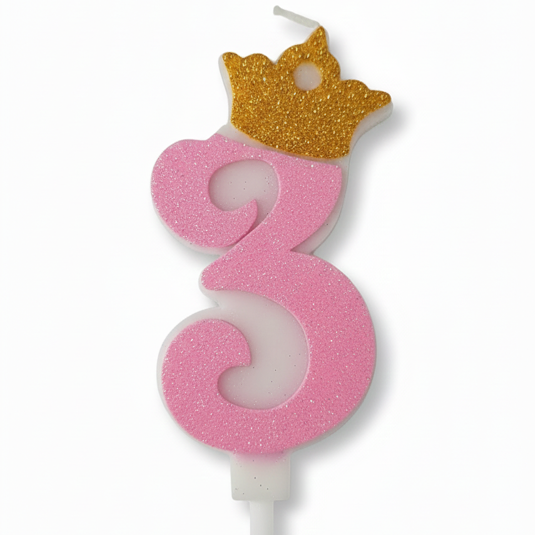 vela con corona color rosado 4
