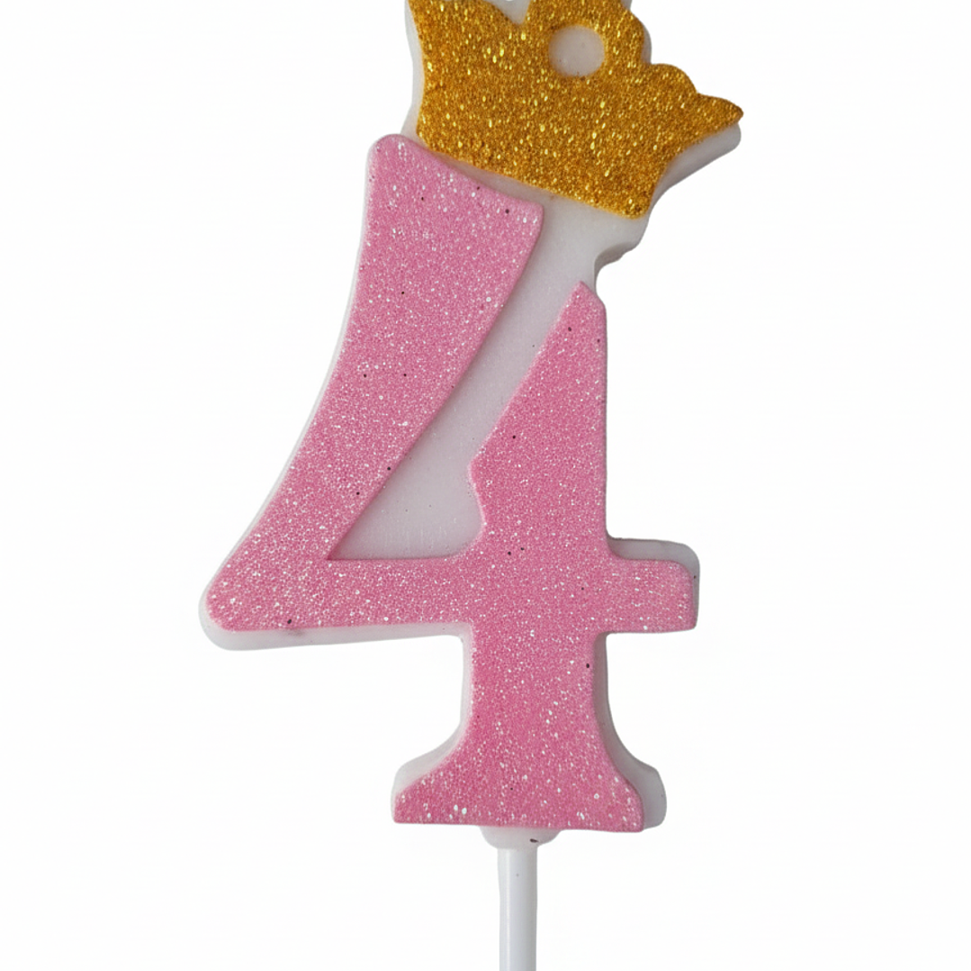 vela con corona color rosado 5