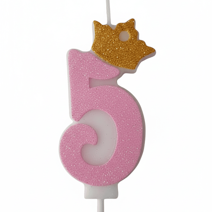 vela con corona color rosado 6