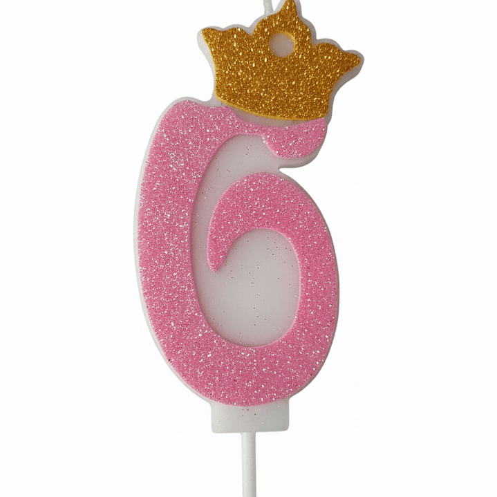 vela con corona color rosado 7