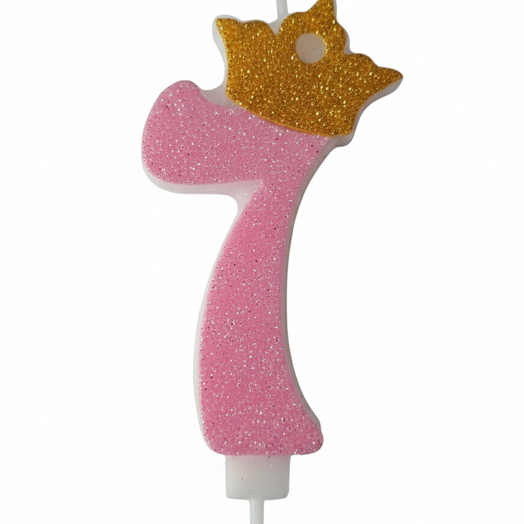 vela con corona color rosado 8