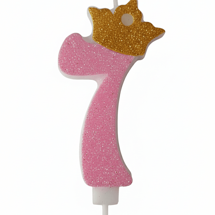 vela con corona color rosado 8