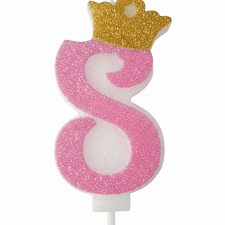 vela con corona color rosado 9