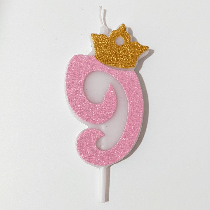 vela con corona color rosado 10