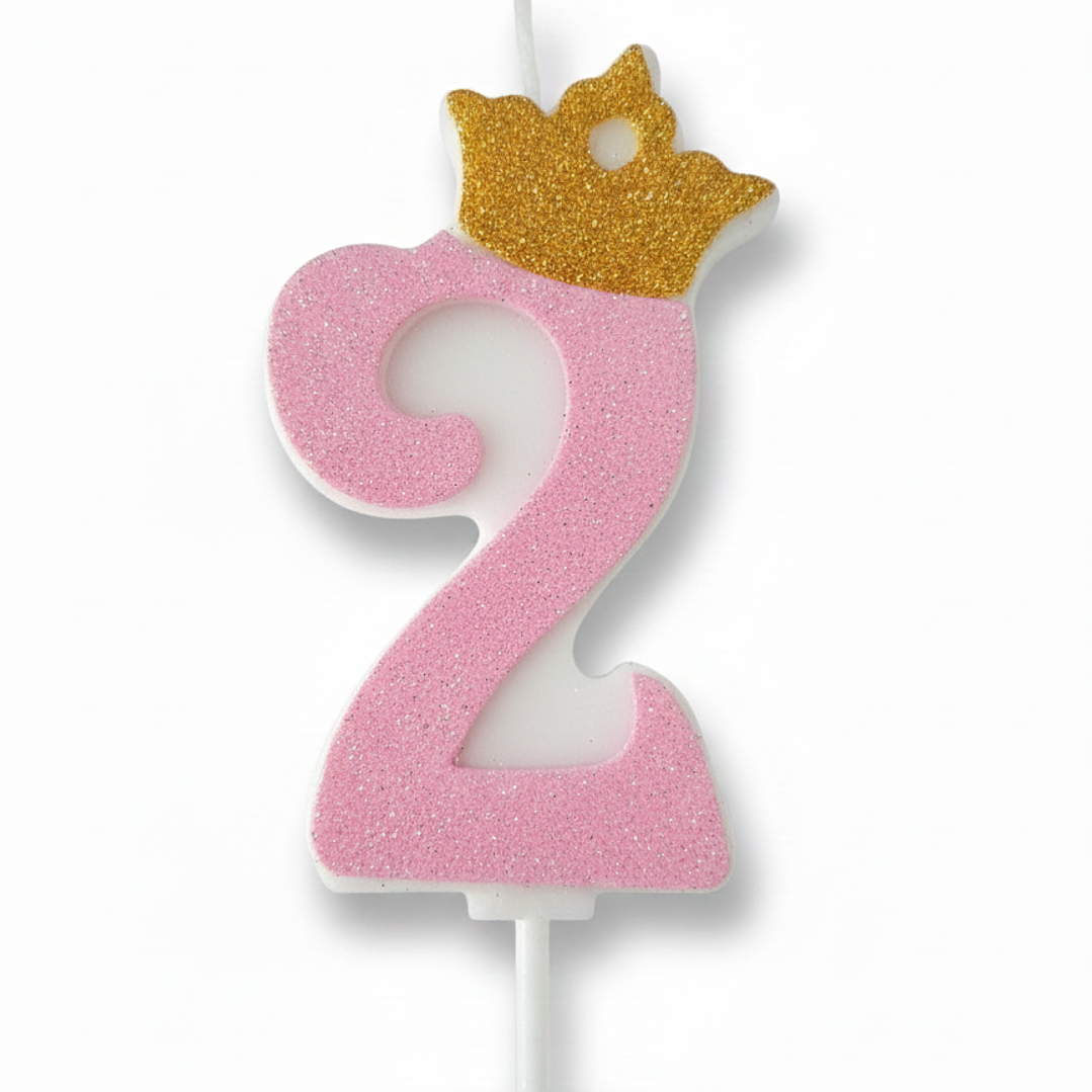 vela con corona color rosado 3