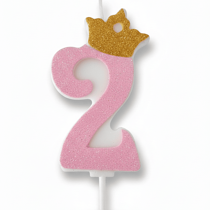 vela con corona color rosado 3