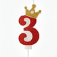 vela con corona color rojo - Miniatura 4