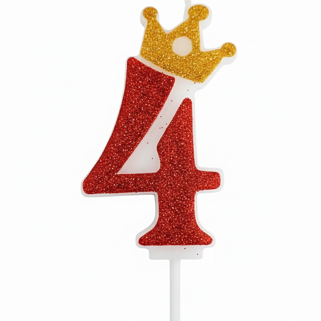 vela con corona color rojo 5