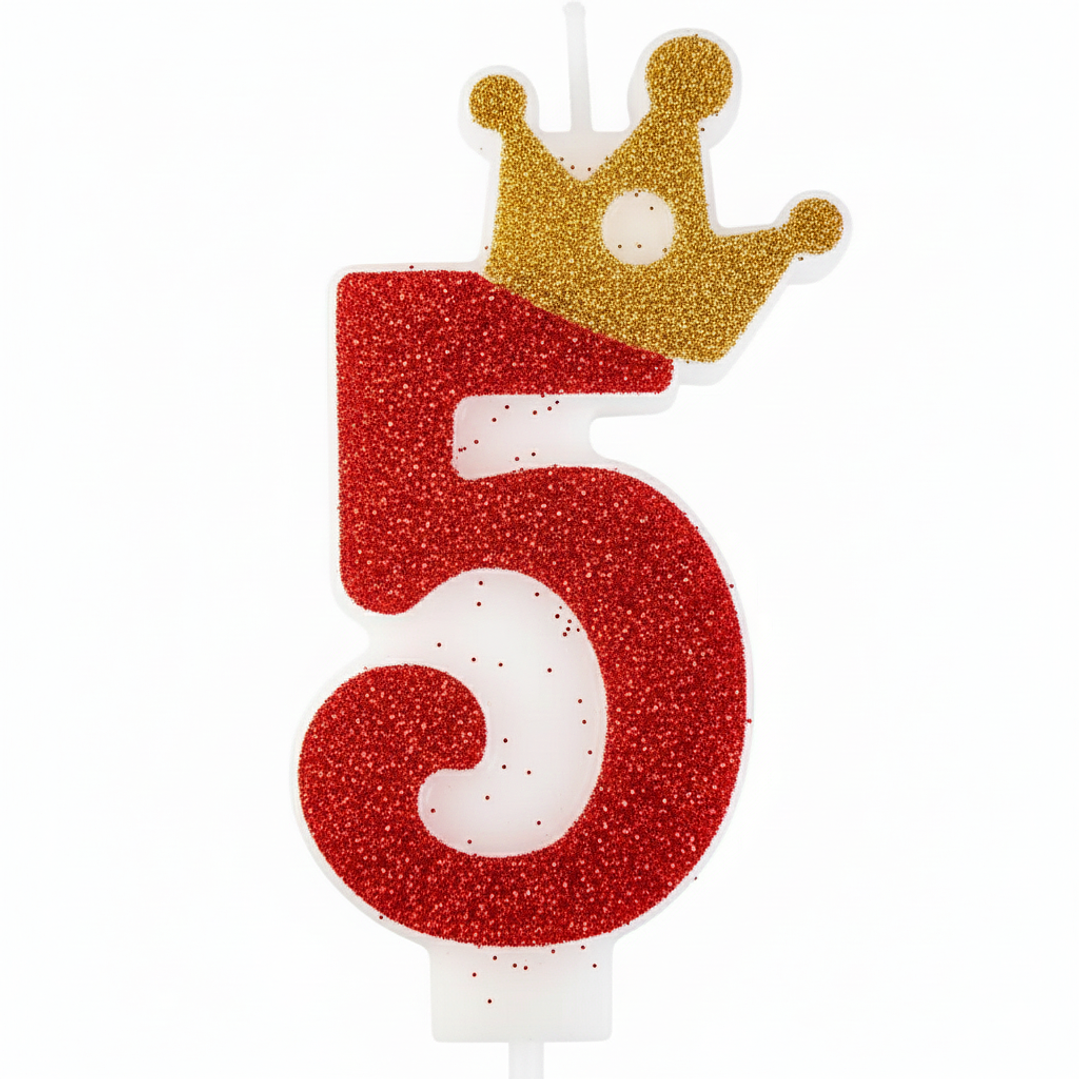 vela con corona color rojo 6