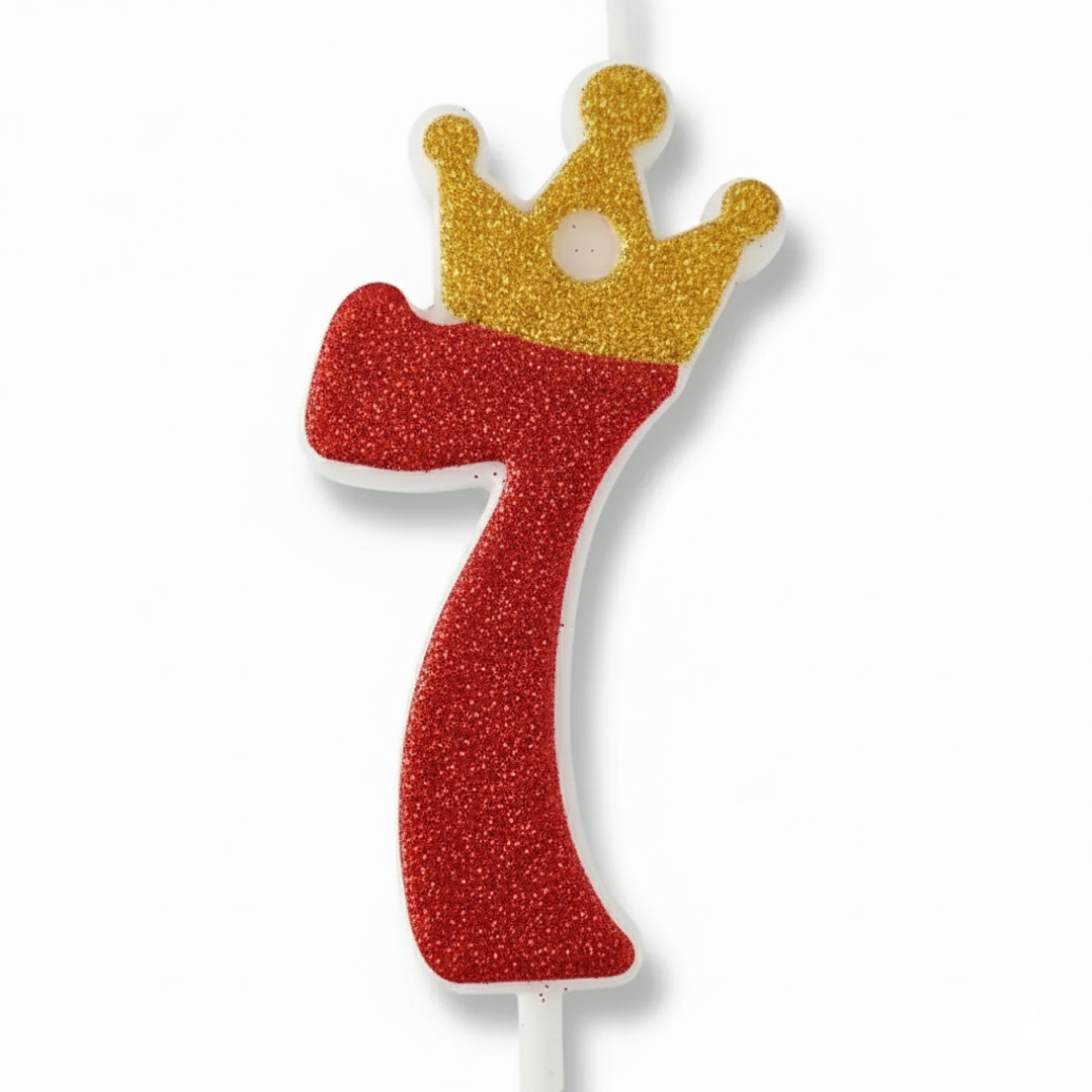 vela con corona color rojo 8