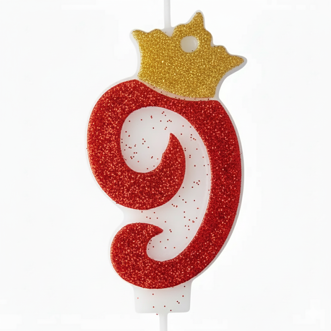 vela con corona color rojo 10