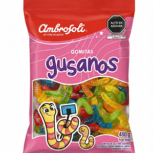 Gomitas gusanos ambrosoli x 480 gr 