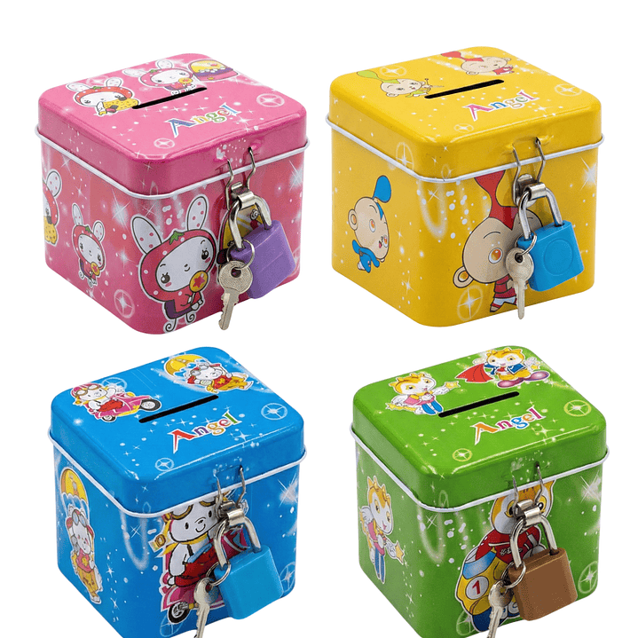 Alcancía de Metal Cuadrada con Candado 1