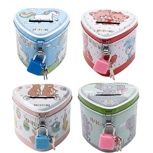 Alcancías de Metal Triangulares con Candado 