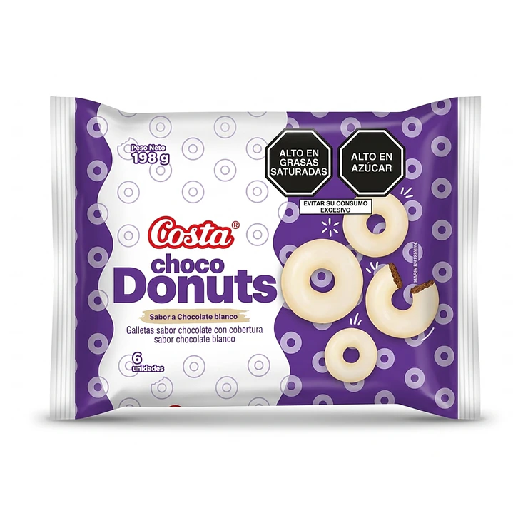 Choco Donuts Blancas Costa (Paquete x 6 und) 1