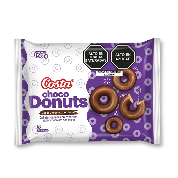Galletas Choco Donuts Costa pack x 6 unidades 1