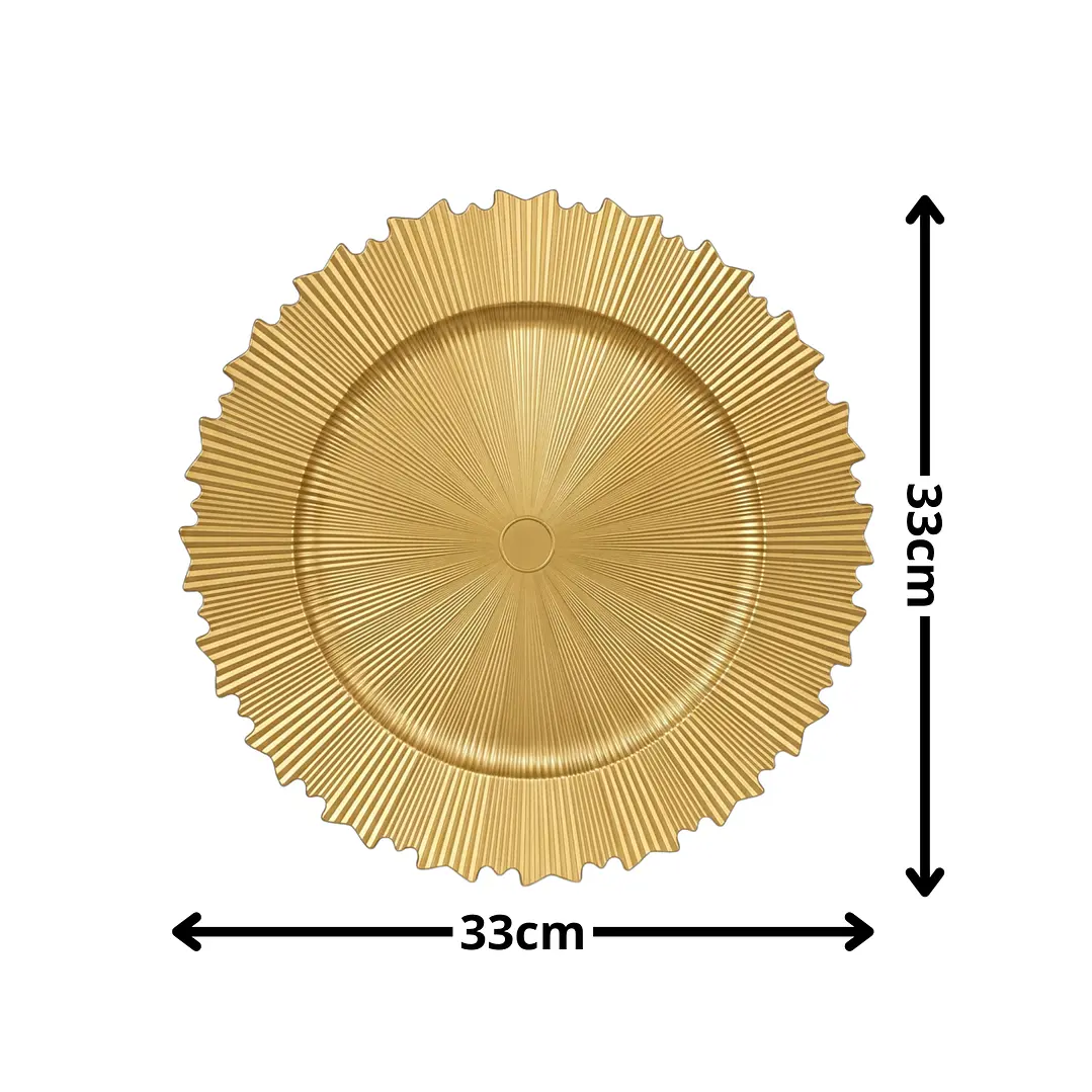 Bandeja Dorada Forma Rayos de Sol 3
