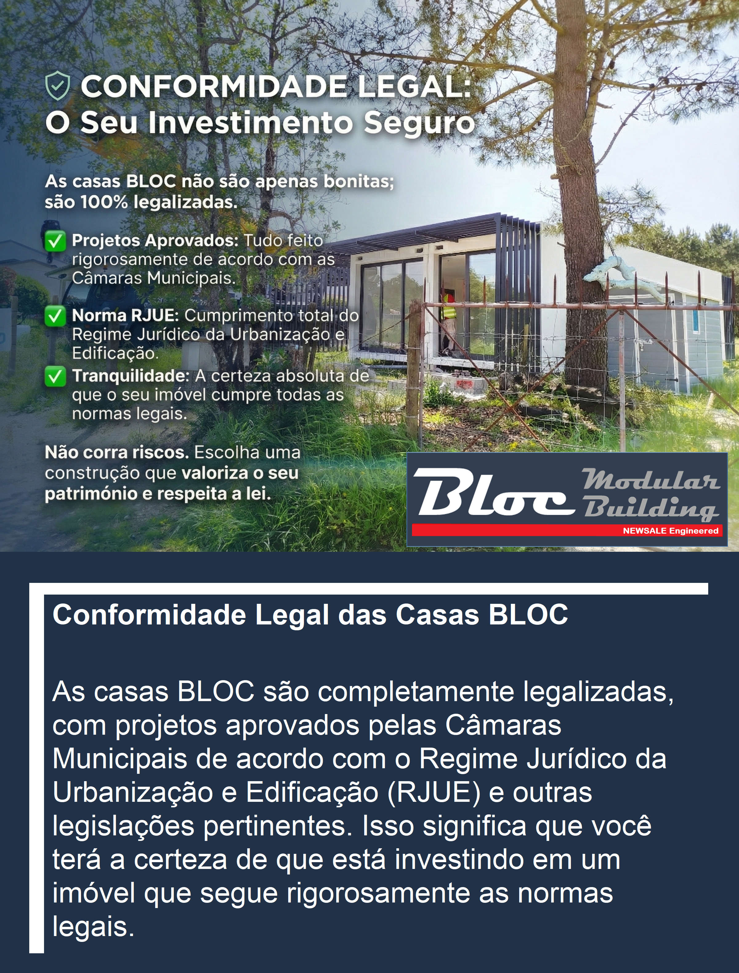 Conformidade Legal das Casas Modulares BLOC: Segurança e Valor do seu Património