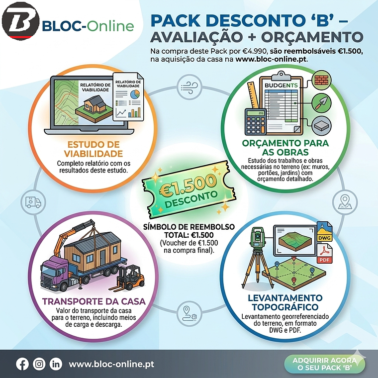 Pack DESCONTO “B” - Avaliação + Orçamento    (Poupe €1500 na compra da casa) 1
