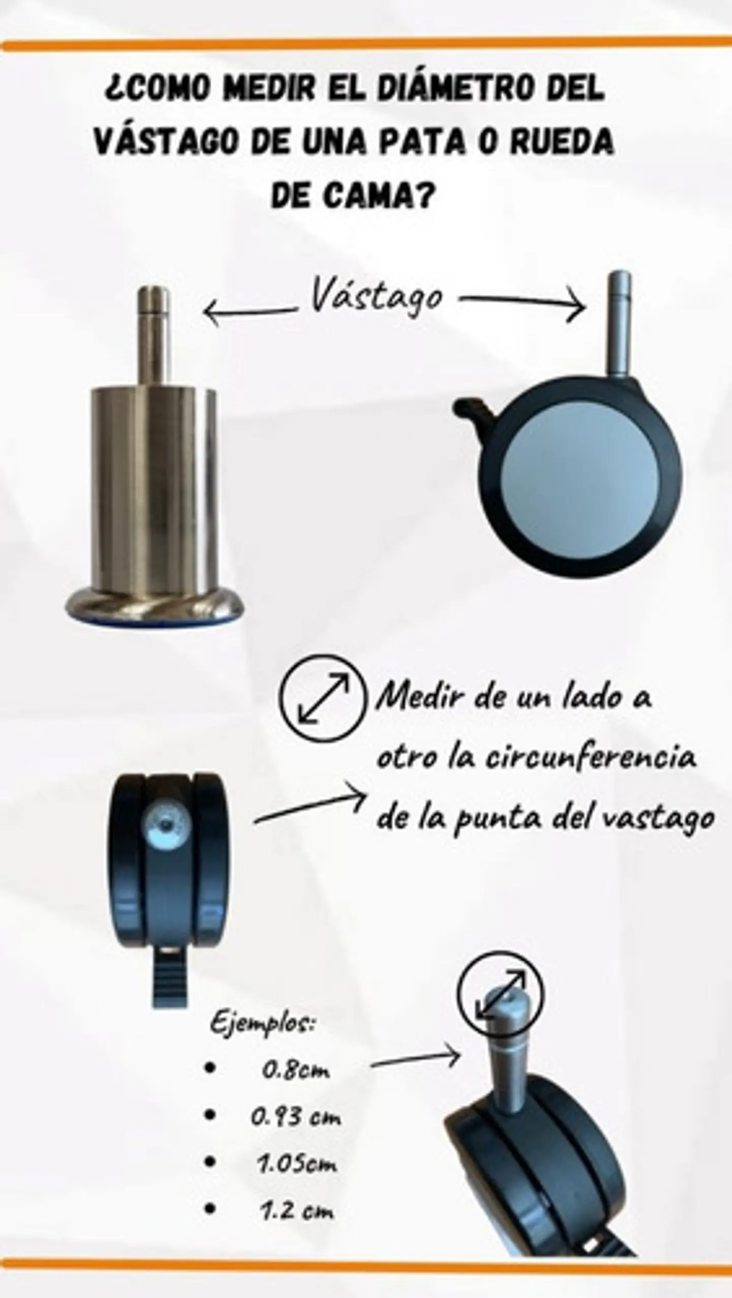 Rueda Para Cama Cic Con Hilo 0.8 Cm Con Freno Incluido 2