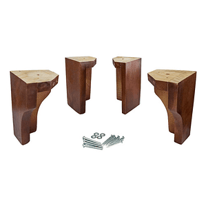 Patas Para Camas Europea Curvo Flex - Cic. Kit 4 Patas Caoba