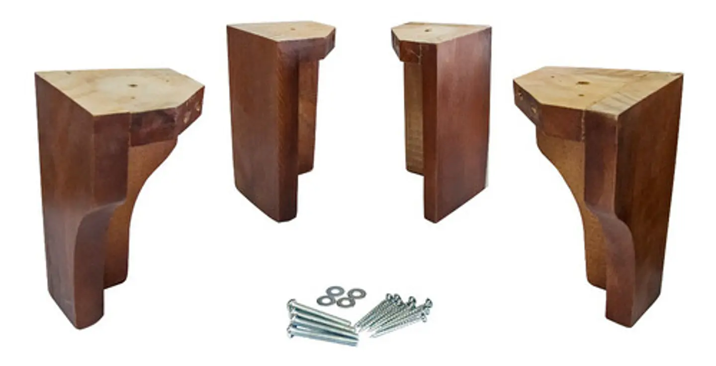Patas Para Camas Europea Curvo Flex - Cic. Kit 4 Patas Caoba 1
