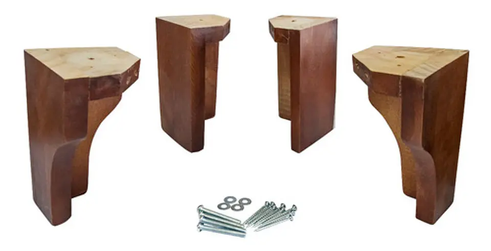 Patas Para Camas Europea Curvo Flex - Cic. Kit 4 Patas Caoba 1
