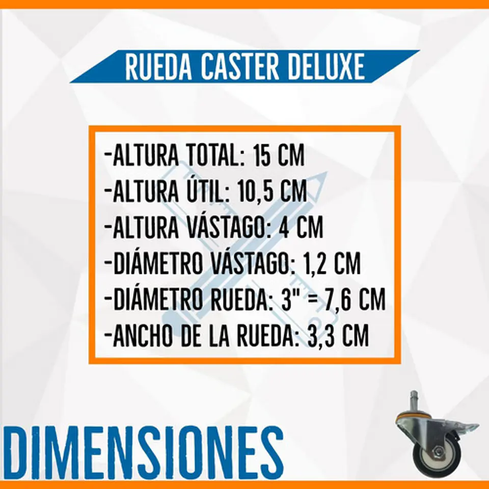 Rueda Deluxe Para Cama Bloccare, Rosen Y Cic - Vástago 1,2 Cm 2