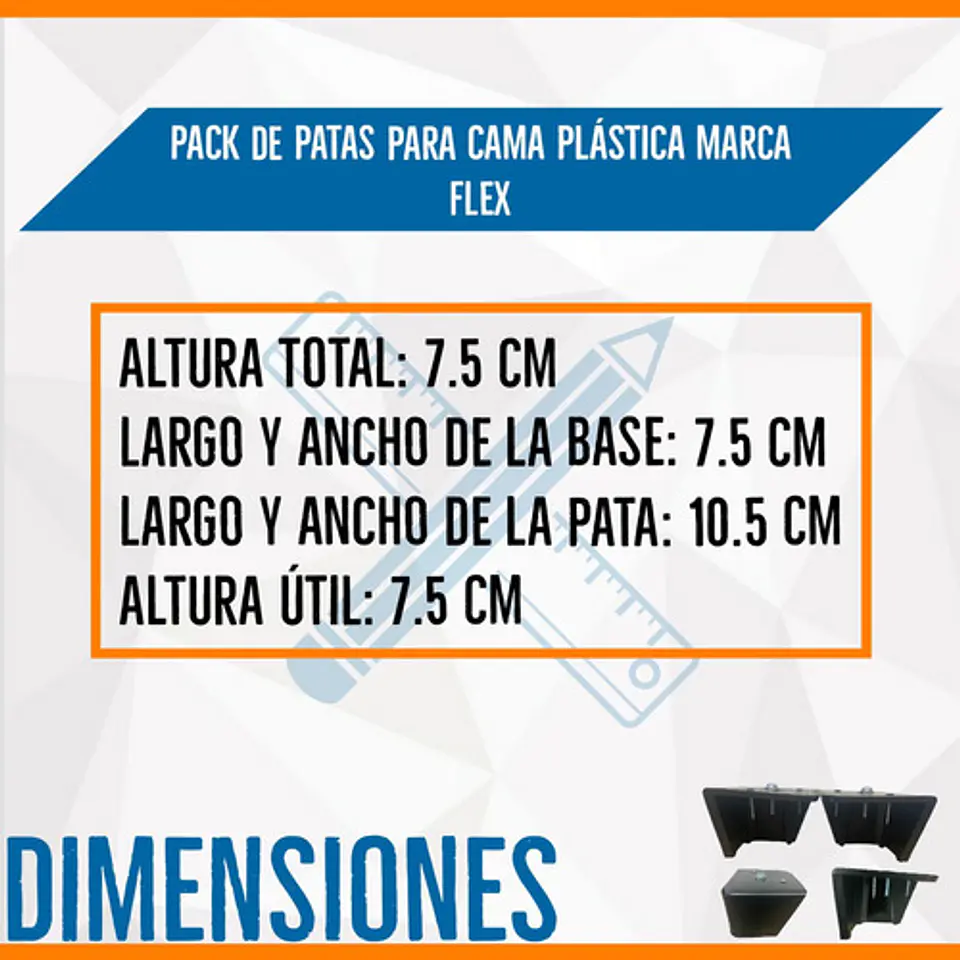 Patas Para Camas Europeas - Pata Para Sillón. Altura 7.5 Cm  3