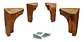 Patas Para Camas Europeas Flex, Kit De 4 Patas Curvas Nogal  - thumbnail 1