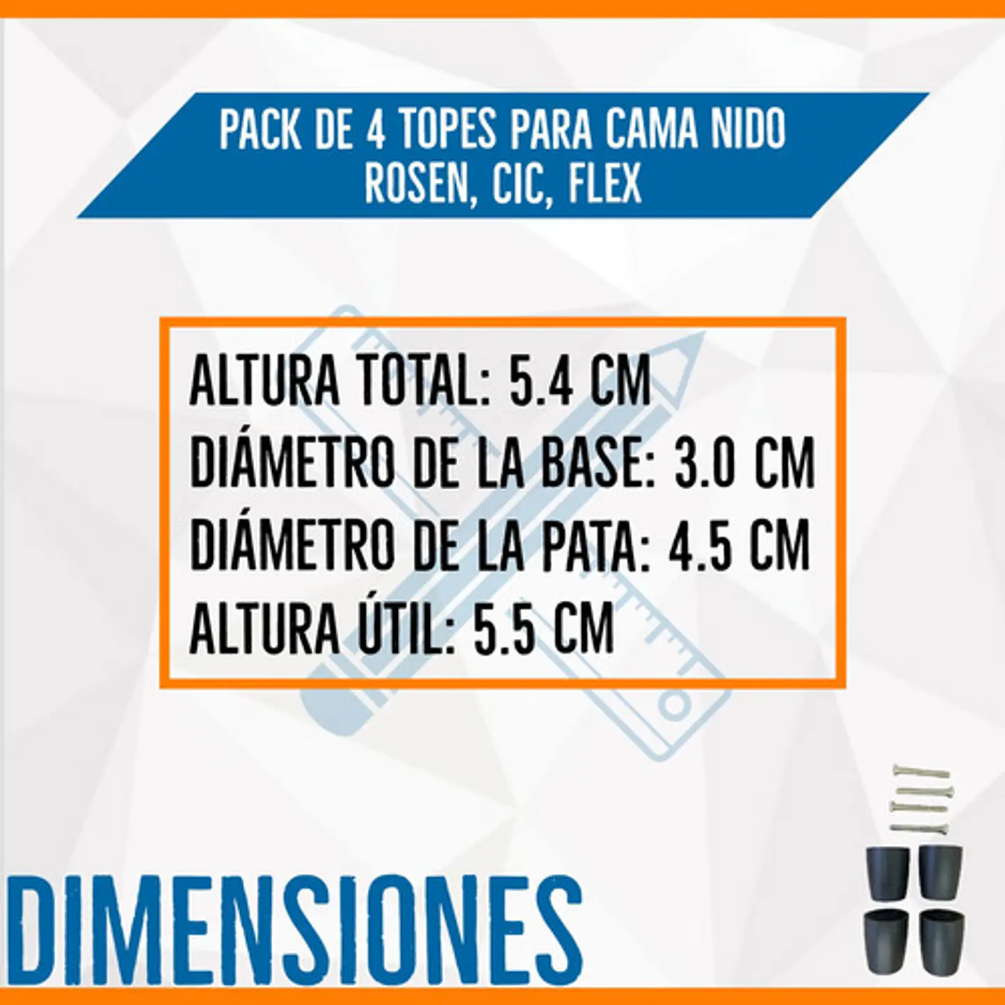  Topes Para Cama Nido: Rosen, Cic, Flex En Pack De 4 Uni. 4
