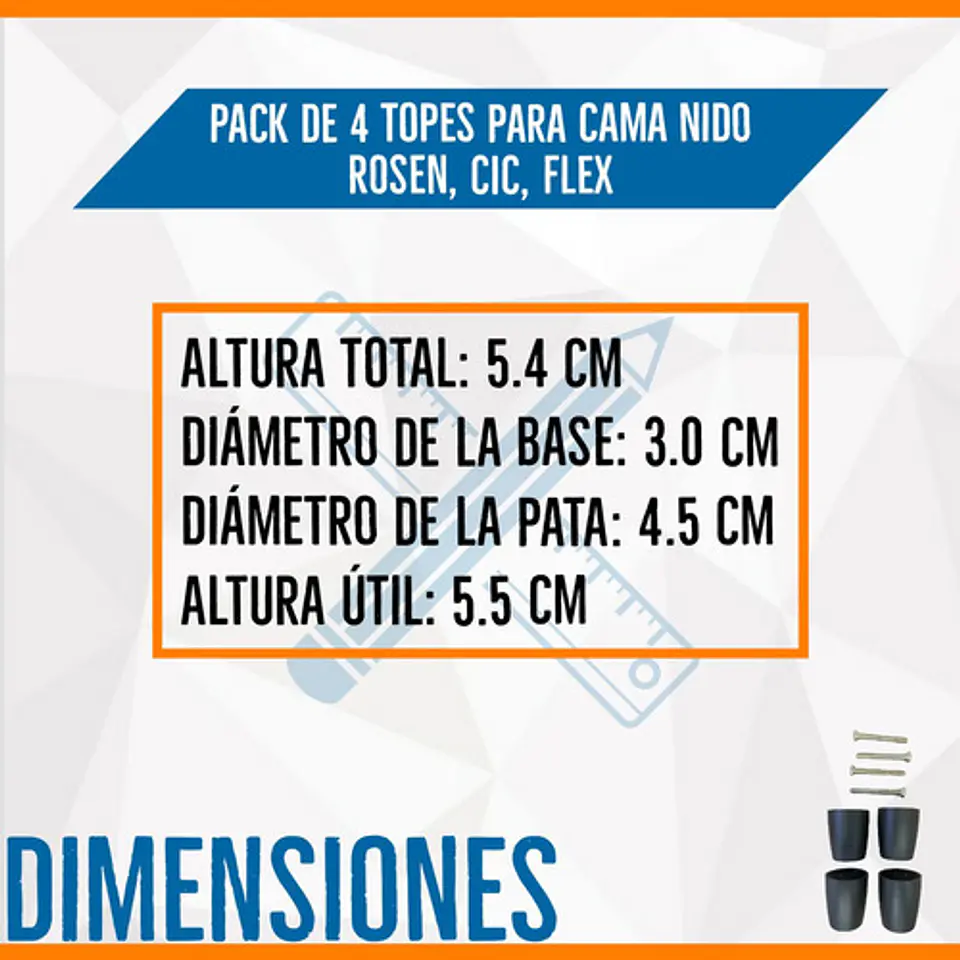  Topes Para Cama Nido: Rosen, Cic, Flex En Pack De 4 Uni. 4