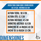 Pack 4 Ruedas Diván Vastago 0.93 Cm Para Cama Nido Cic 2