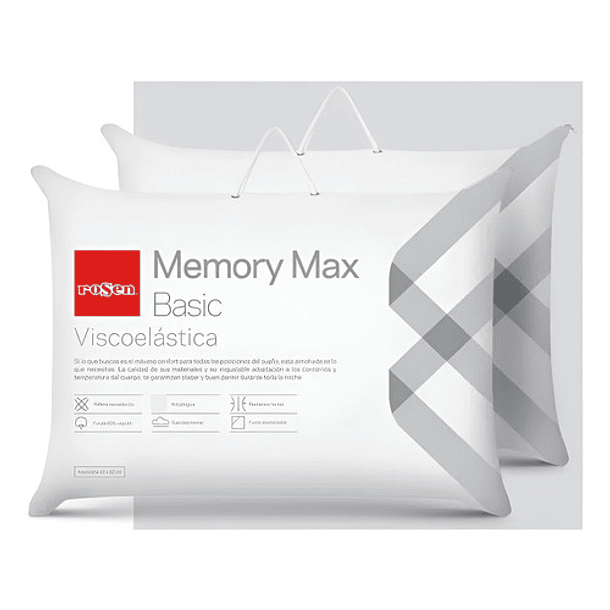  Pack de 2 Almohadas Viscoelasticas Rosen Memory Max Basic Americana 1