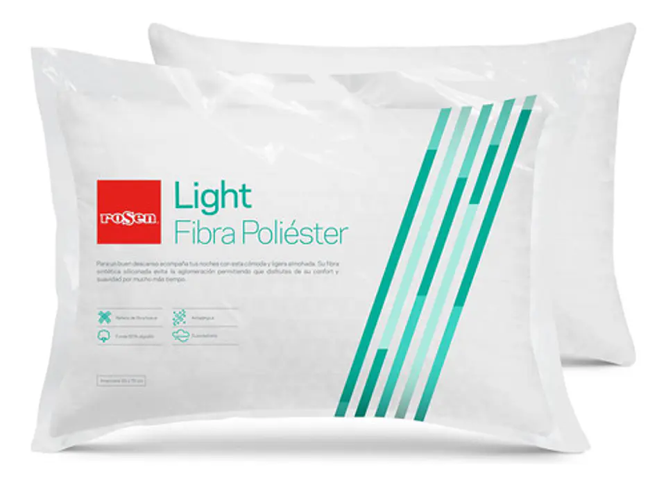 Pack 2 Almohadas Rosen Ligth - Tamaño King De 50 X 90 Cm 1