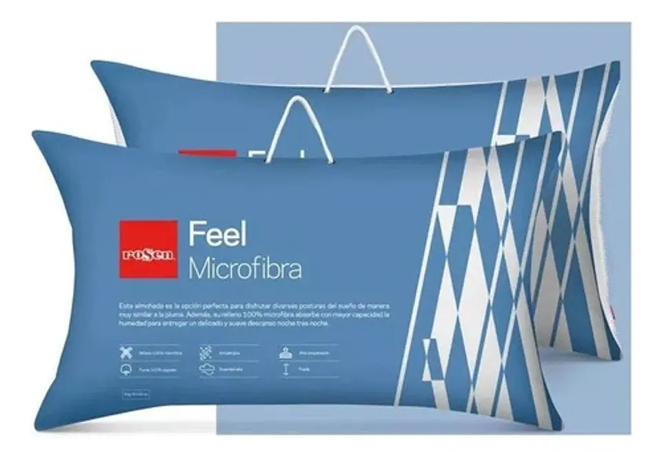 Pack 2 Almohadas Feel Microfibra King 50 X 90 cm - Rosen 1