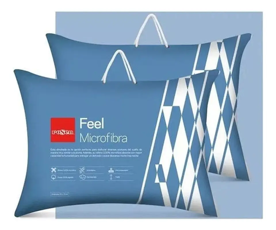 Pack 2 Almohadas Feel Microfibra Americana 50 X 70cm - Rosen 1