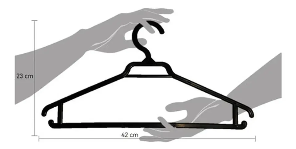 Colgadores De Ropa Plástico Negro - Pack 80 Unidades 2