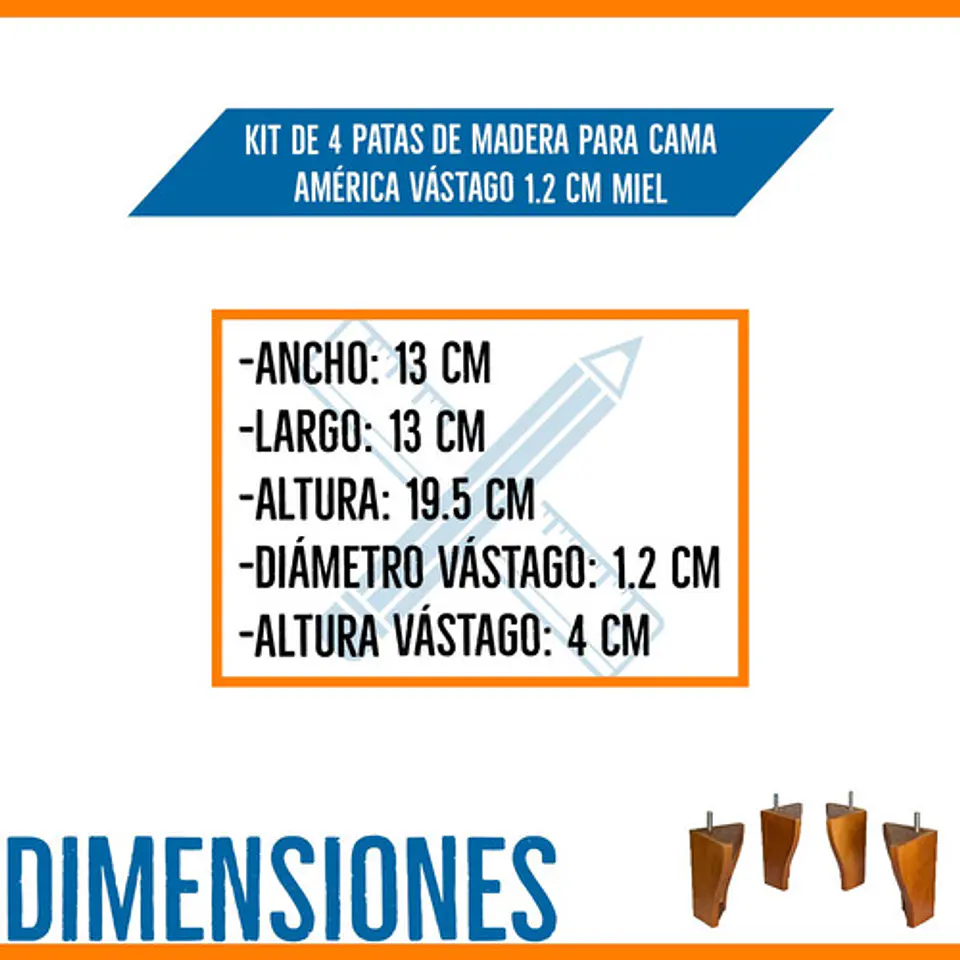 Kit De 4 Patas De Cama Con Perno. Apto Para Aspiradora Robot 5