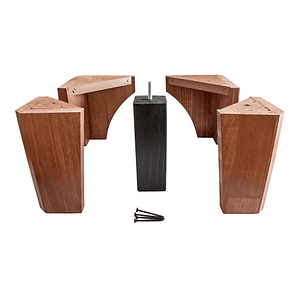 Kit De Patas Europeas Rustico o roble oscuro ( 4 patas exteriores + 1 central) 