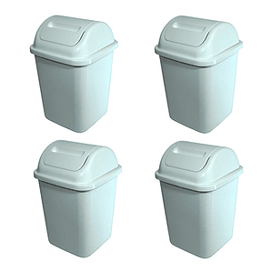 Pack 4 Basureros Plásticos De 10 Litros  Basurero Para Baño