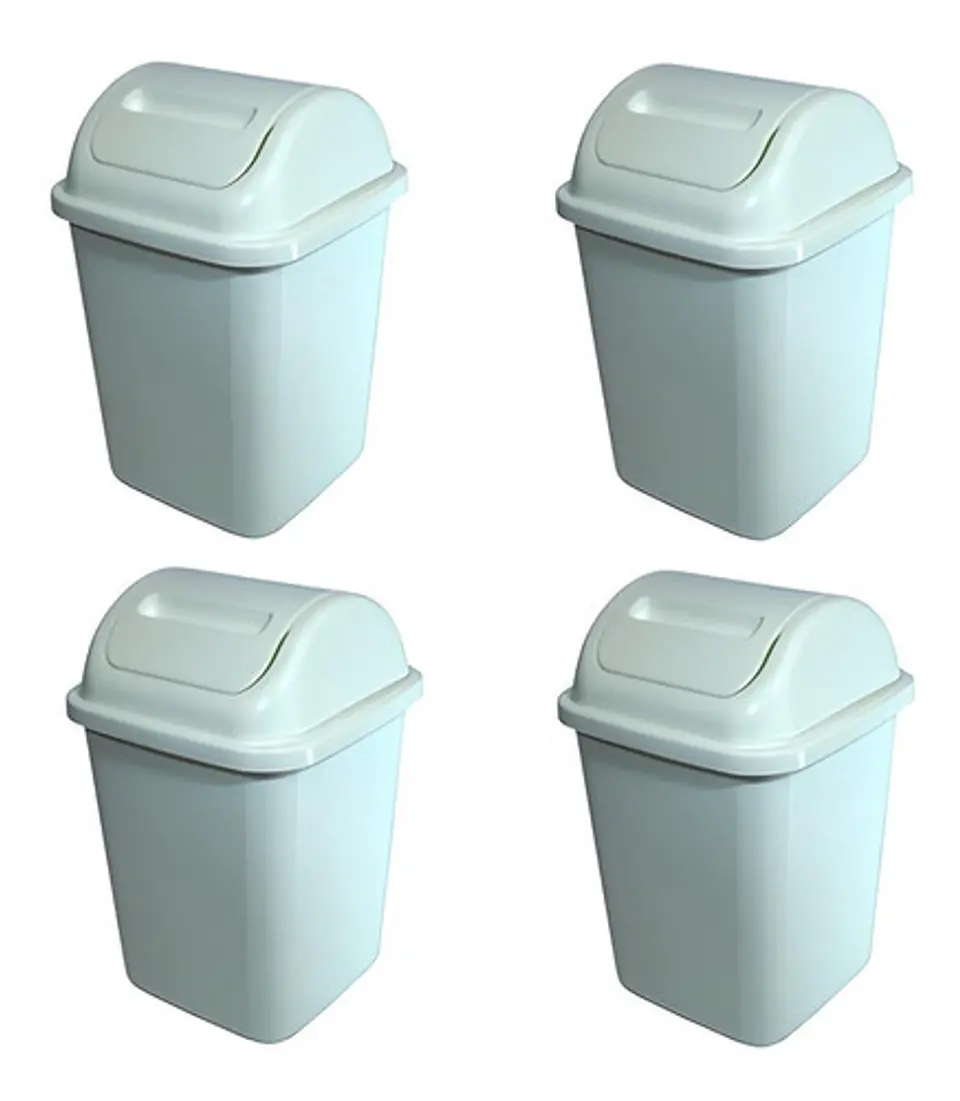 Pack 4 Basureros Plásticos De 10 Litros  Basurero Para Baño 1