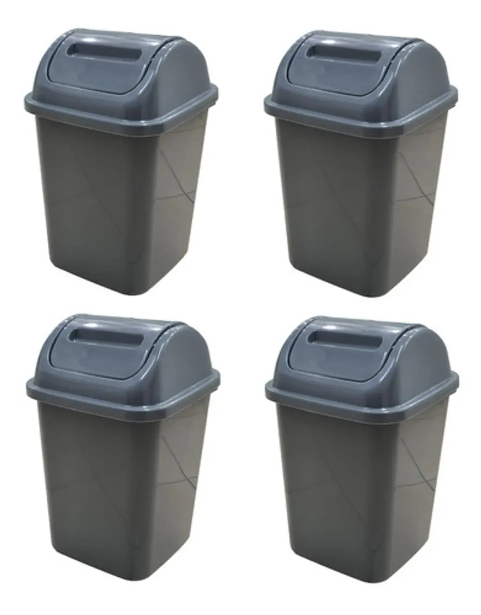 Pack 4 Basureros Plásticos De 10 Litros  Basurero Para Baño 5