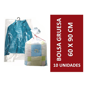 Bolsa Plástica Gruesa 60x90 Cm Transparente - 10 Unidades